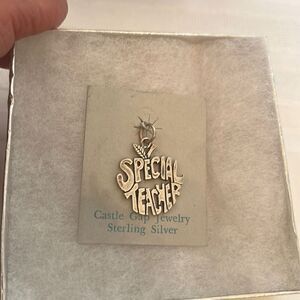 "Special Teacher" Sterling Silver Charm by Castle Gap Jewelry